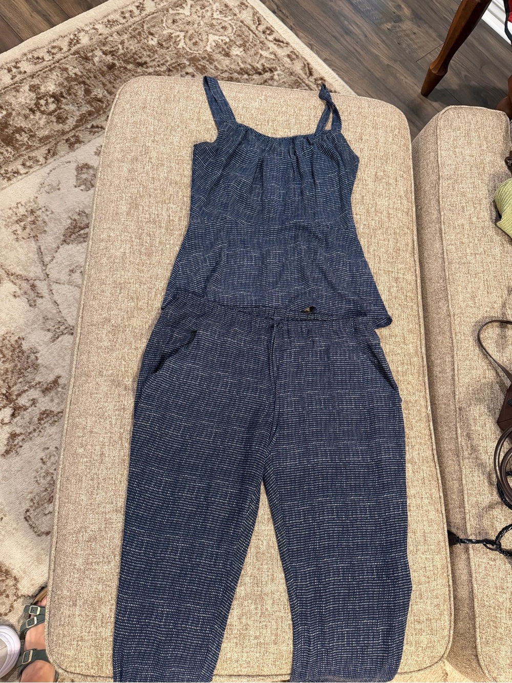 CAbi Navy Sleeveless Jumpsuit Romper